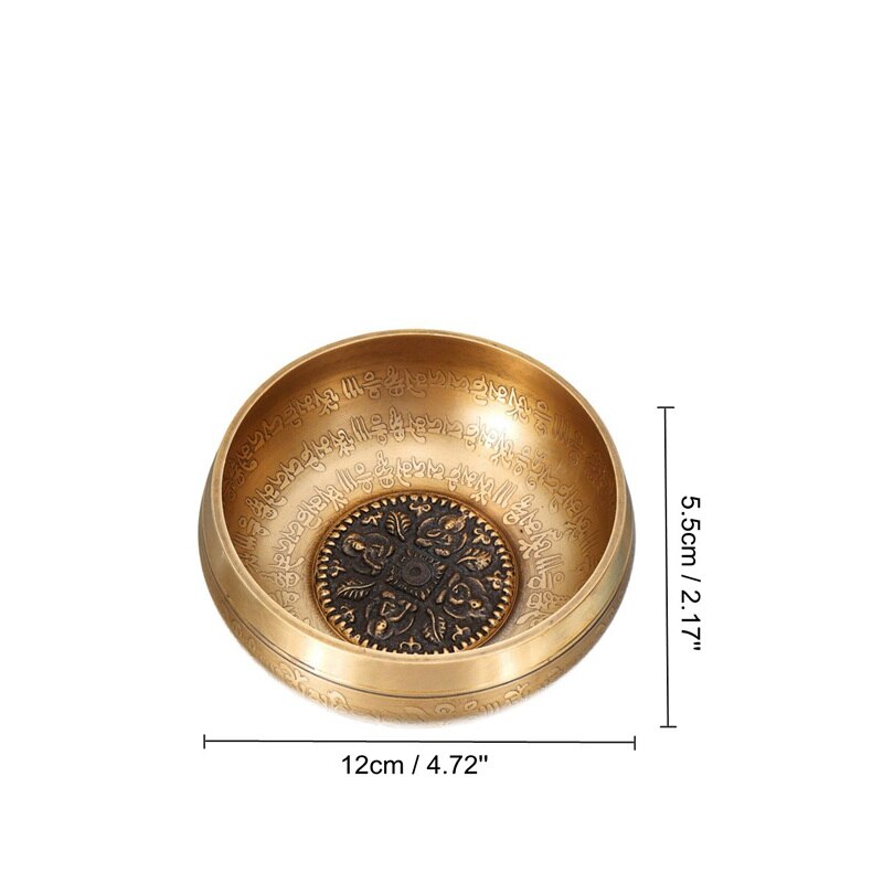 Nepalese Buddhist Chanting Copper Bowl Tibetan Meditation Singing Bowl Buddhist Sound Therapy Bowl Mallet Mat Handmade Carft