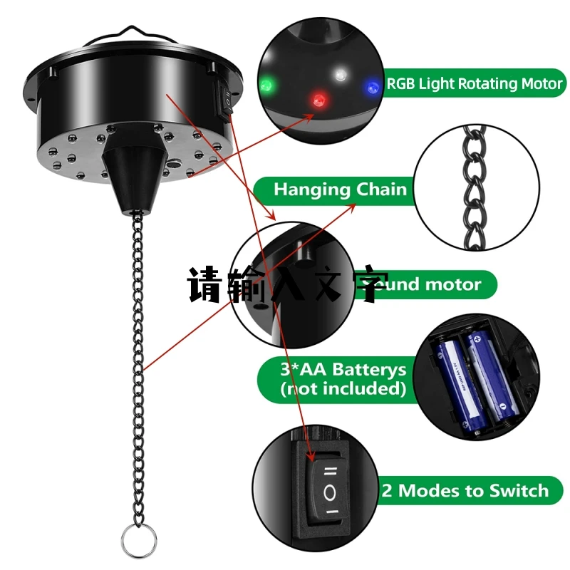Boule en verre miroir tournant, 18 à LED lumières Disco, contrôle du son, boule réfléchissante, éclairage de scène pour discodj