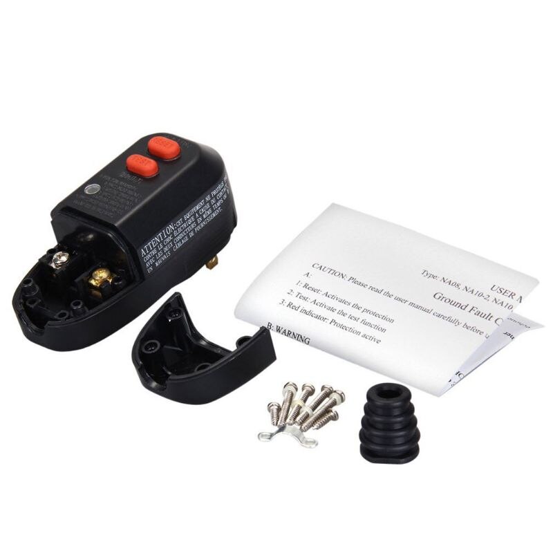 15A GFCI AC Plug Replacements USA With Reset Circuit Protection Assemble 2-Prongs Wire Connection For Conditioner Heater qiang