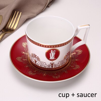 high-end ceramic tableware western food plate model room bone china steak plate home tableware set Steak cake plate: cup and saucer