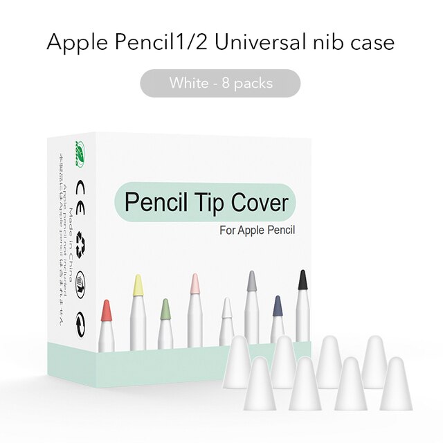 Pencil Tip Cover For Apple Pencil 2 1 Generation Nib Case Cover 8PCS Mute Silicone Cover Skin Screen Protector For Apple Pencil: Clear