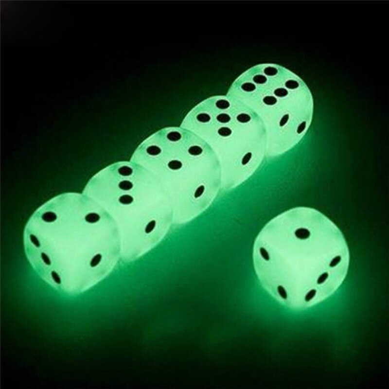 5 teile/los Nachtleuchtende Würfel 6 Seite 14mm Licht leucht Spielzeug Spaß Bord Spiel Nacht Bar KTV Unterhaltung Spiel Zubehör