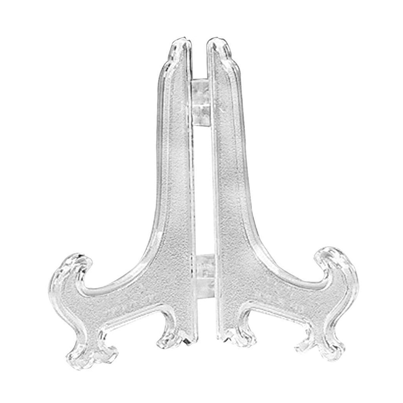 12 st 3 tum plast stafflar eller tallrikshållare display middag tallrik (transparent) -scll