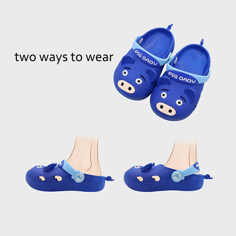 2 in 1 baby sandalen slippers cartoon varken vorm holle sandalen antislip zachte lichtgewicht kinder zomerschoenen
