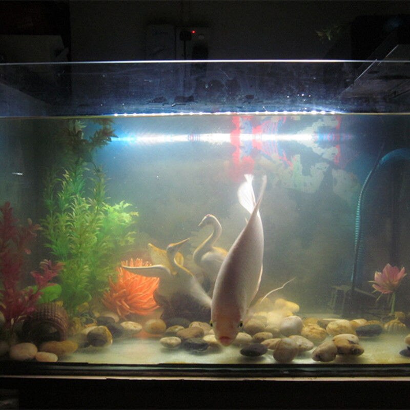 Akvariefisk akvarium vandtæt 5050 smd 19cm 6 led lys bar lampe nedsænket strip belysning 1.5w dam springvand dekor -4 farver