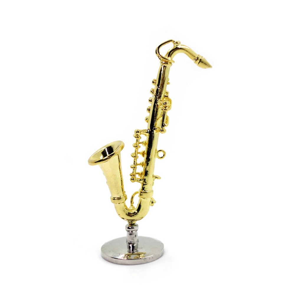 Educatief poppen Miniatuur Saxofoon 1:6 Mini Poppenhuis Mini Instrument Leuke Poppenhuis Mini Saxofoon T718