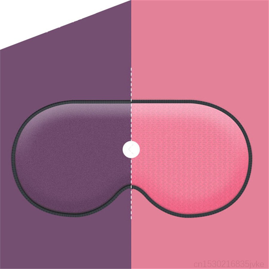Sleep Mask Warm Cold Dual-Use Soft Milk Silk Eye Mask Night Blackout Blindfold Eye Shade with Adjustable Elastic Strap: Purple-Pink