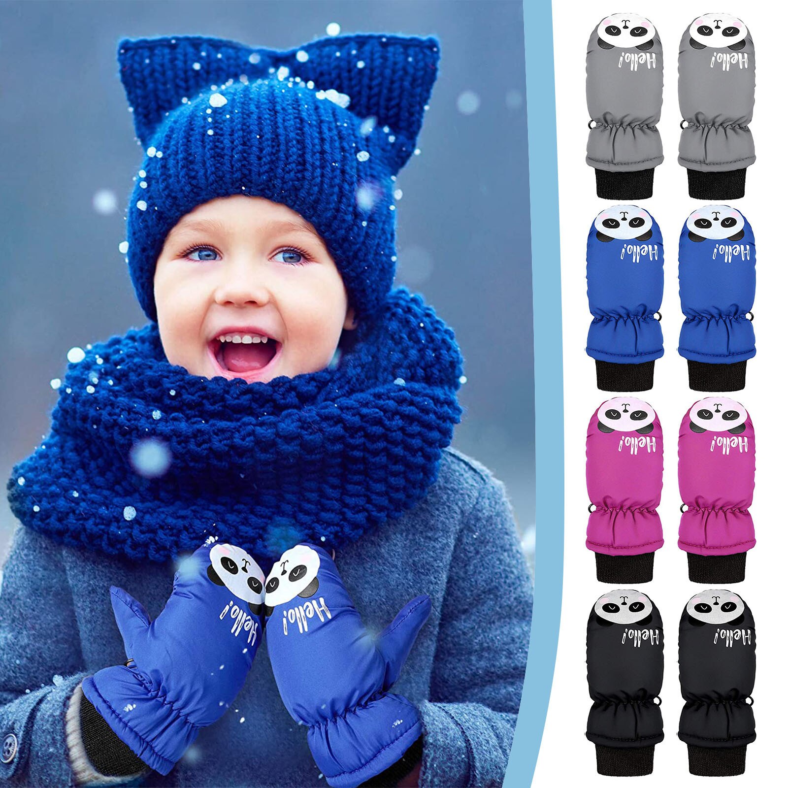 1 Pairs Kids Winter Handschoenen Peuter Kids Baby Jongens Meisjes Ski Handschoenen Waterdichte Warme Sneeuw Wanten Winddicht Handschoenen Детские Перчтки