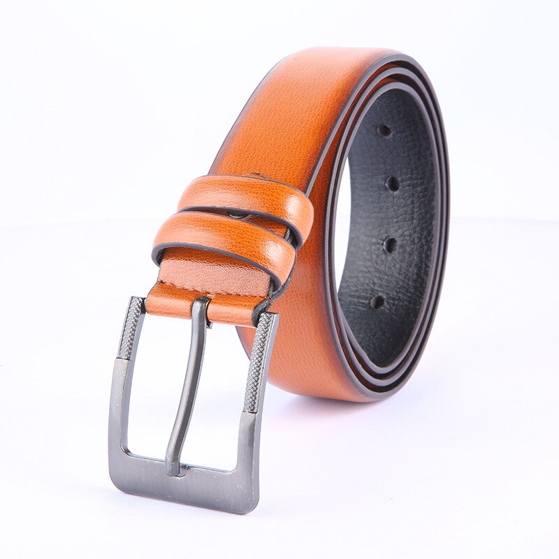 Retro leren riemen voor heren pu microvezel leren riem heren leren jeans riem fabriek direct: Kameel