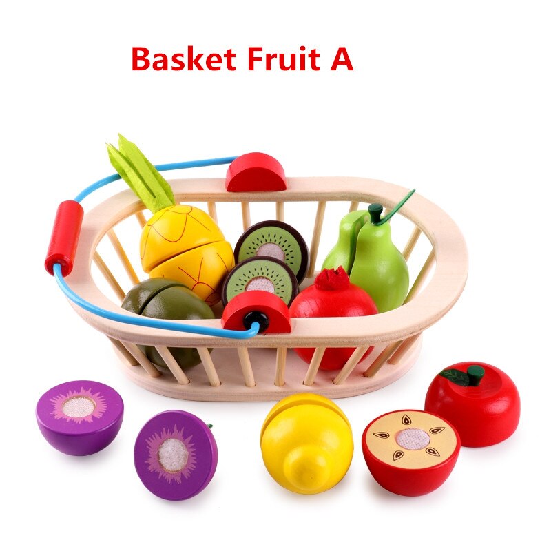 Holz klassische spiel simulation küche serie spielzeug Schneiden Obst und Gemüse Spielzeug Montessori Frühen bildung: Basket Fruit A