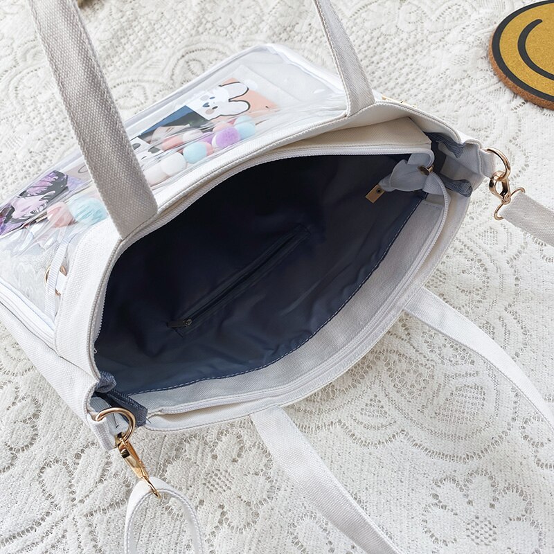 Ita Bag with Insert Double Straps Women Crossbody Kawaii Clear Bag Black Blue Transparent Girls Itabag Shoulder Bags H235