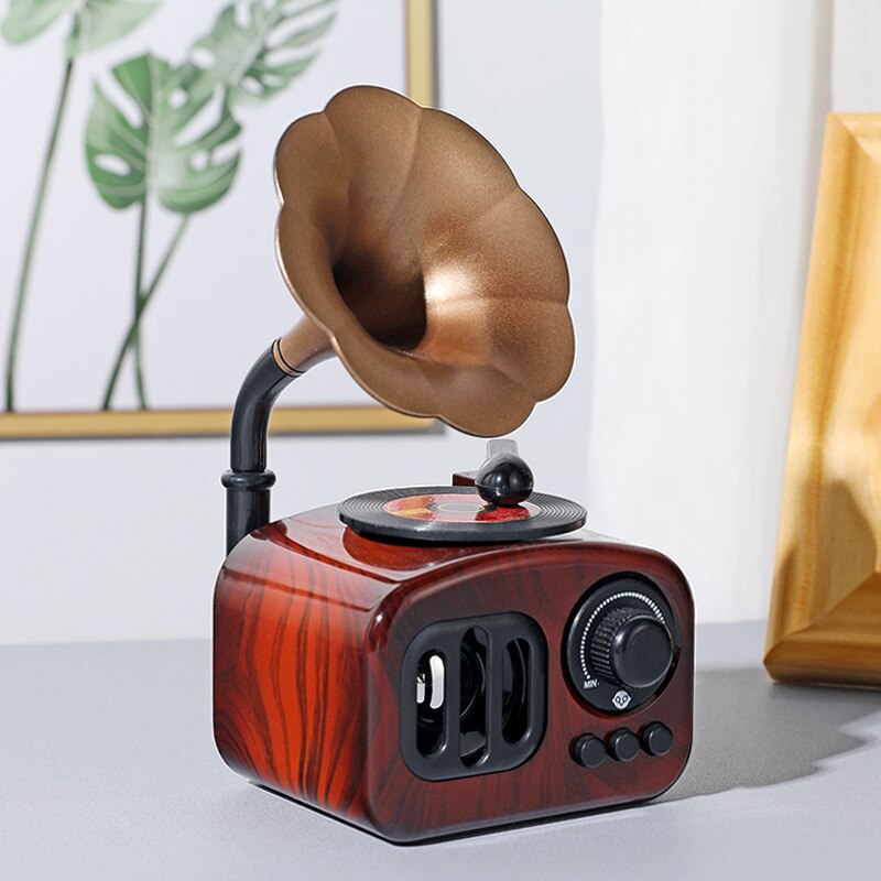 Retro Nostalgic Vinyl Record Music Box Phonograph Music Box Bar Cafe Window Porch Decoration For Friend