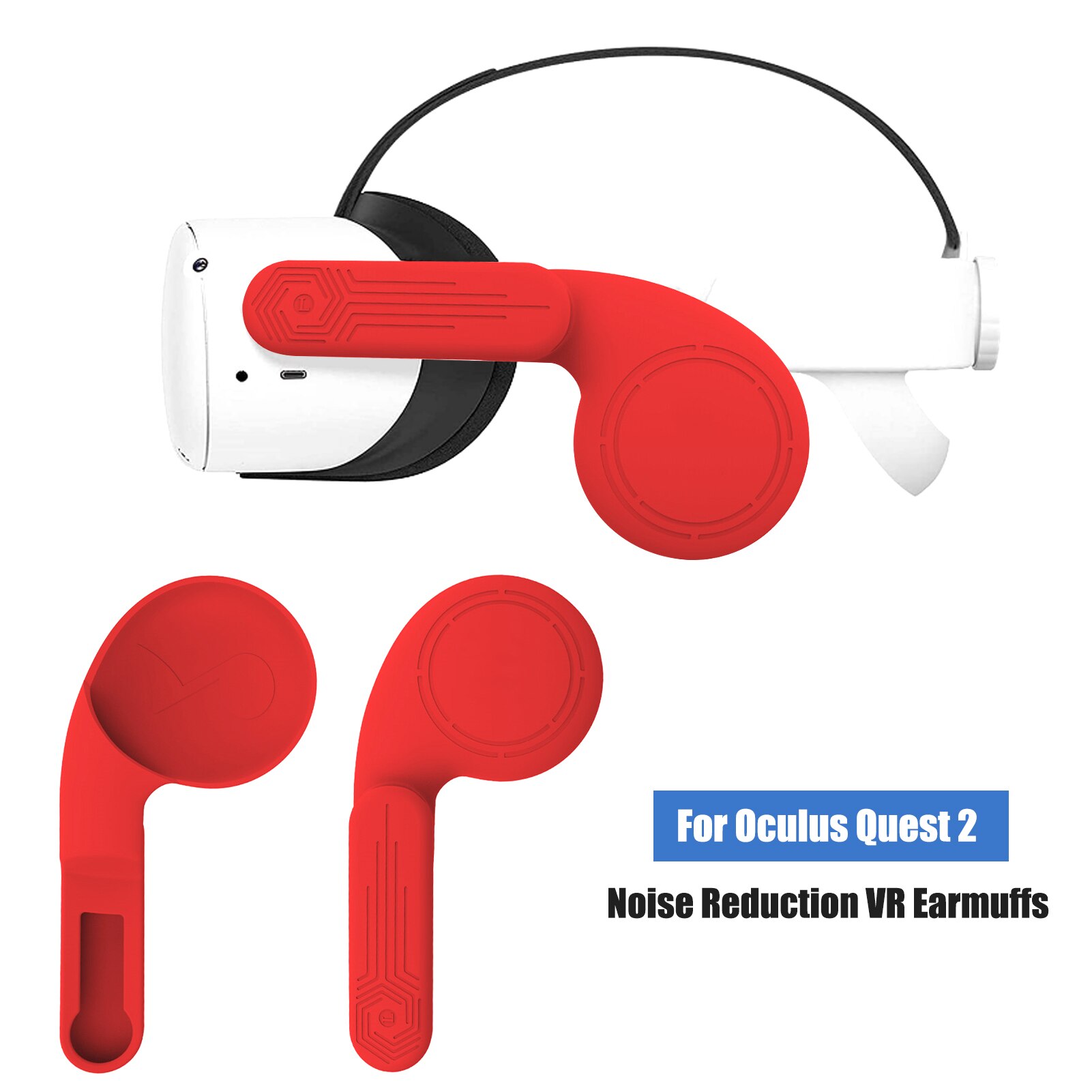 VR Accessories For Oculus Quest 2 VR Headset Silicone Ear Muffs Noise Reduction Earmuffs Enhancing Sound Solution For Quest 2