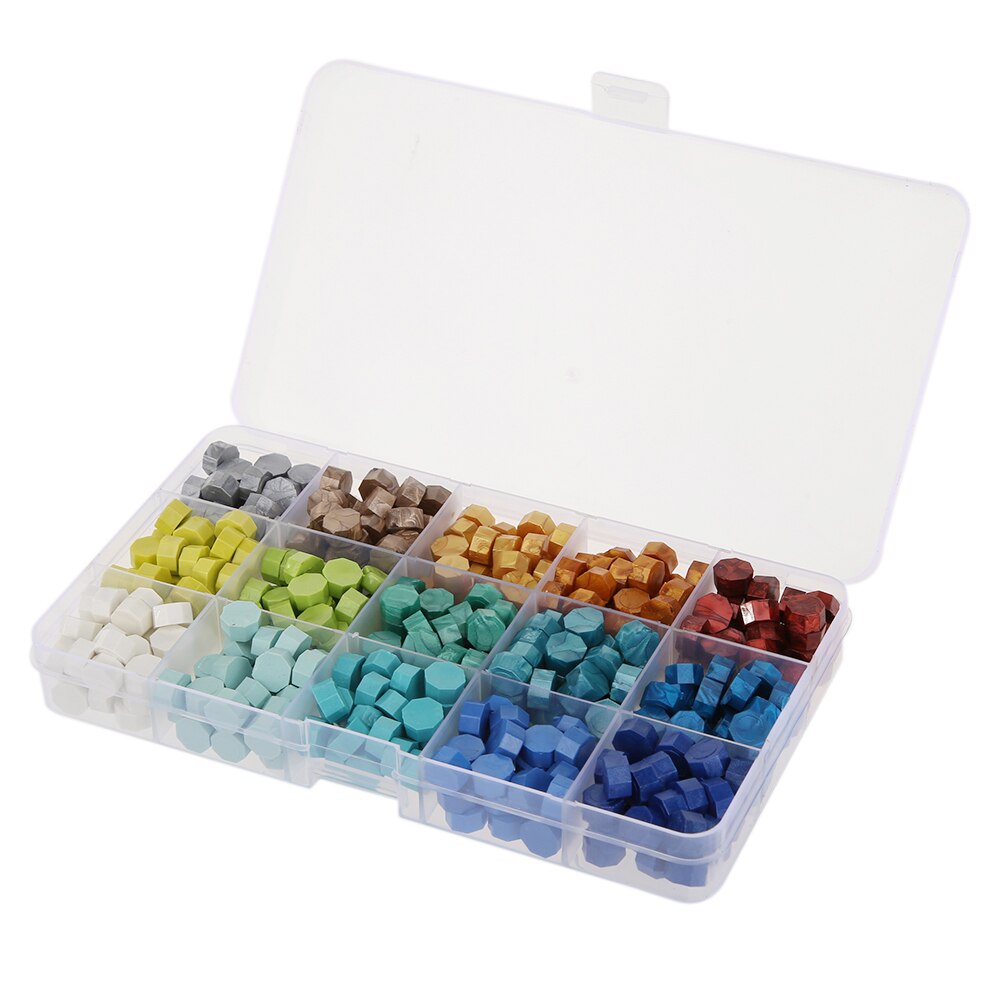 Ensemble de comprimés de cire à sceller, 200/400/700 pièces, avec tampon pour sceller une cuillère, décoration pour Scrapbooking, cachetage d'invitation de mariage: G 400Pcs bead