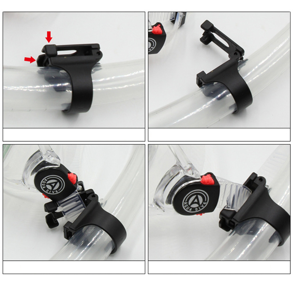 Universal Plastic Clip Snorkel Mask Keeper Holder Retainer For Scuba Diving and Snorkeling Black Plastic 25mm / 1"