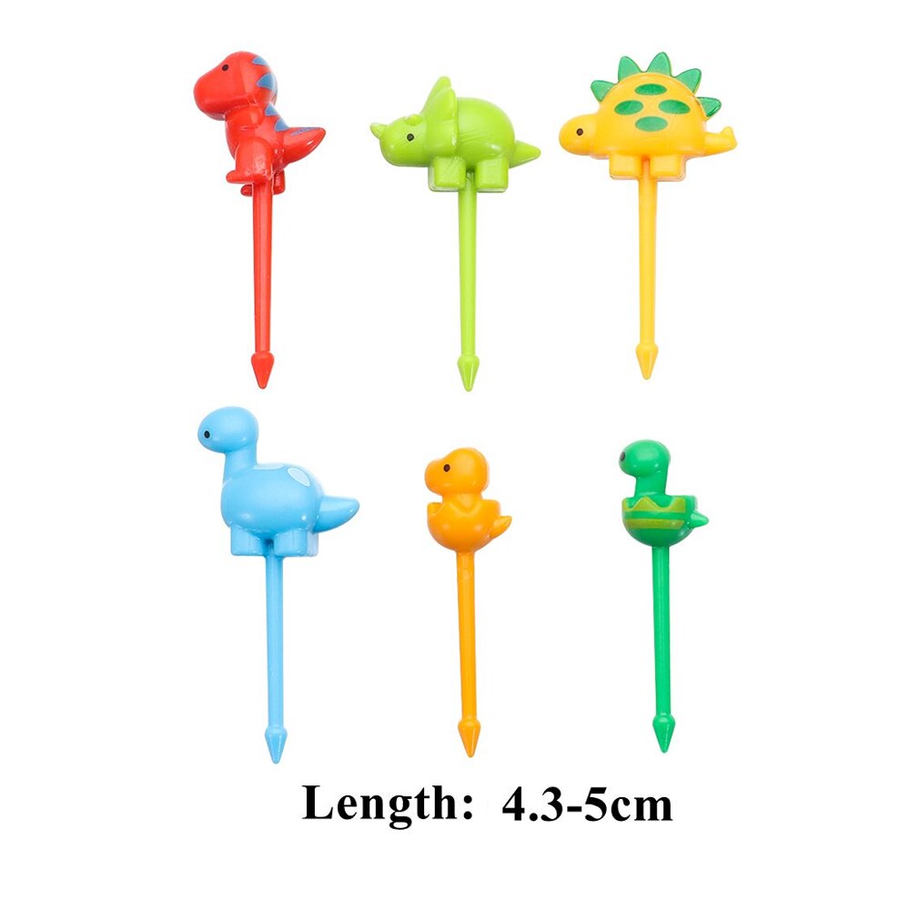 6-30PCS Cute Mini Cartoon Animal Farm Toothpicks Reusable Children Fruit Forks Vegetable Crockery Toddler Eating Accessories: 6PCS