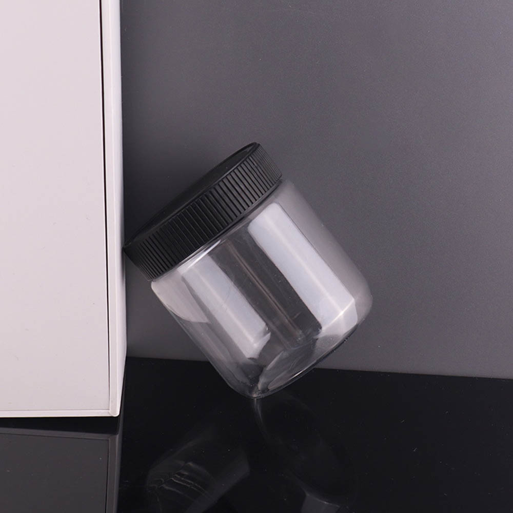 Frascos de plástico transparente de 8 Oz con tapas negras, contenedores de almacenamiento de cocina recargables para alimentos secos, café, nueces y más, paquete de 6