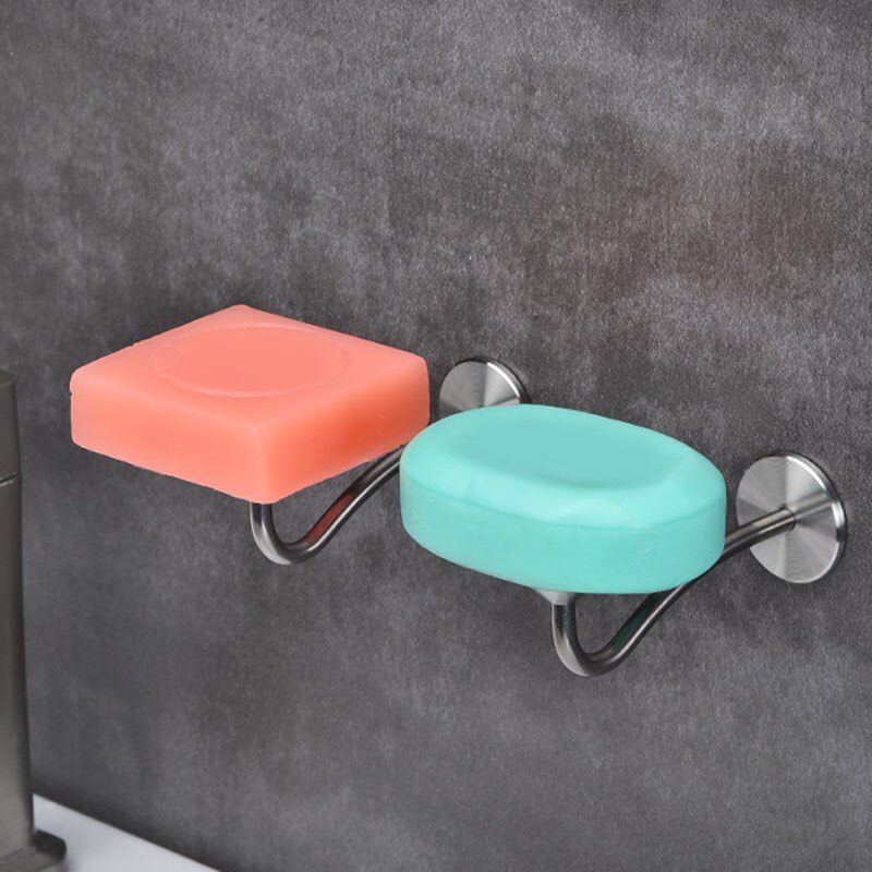 Wall Mounted Stainless Steel Magnetic Soap Holder Soap Drainer Bathroom Supplies JA55