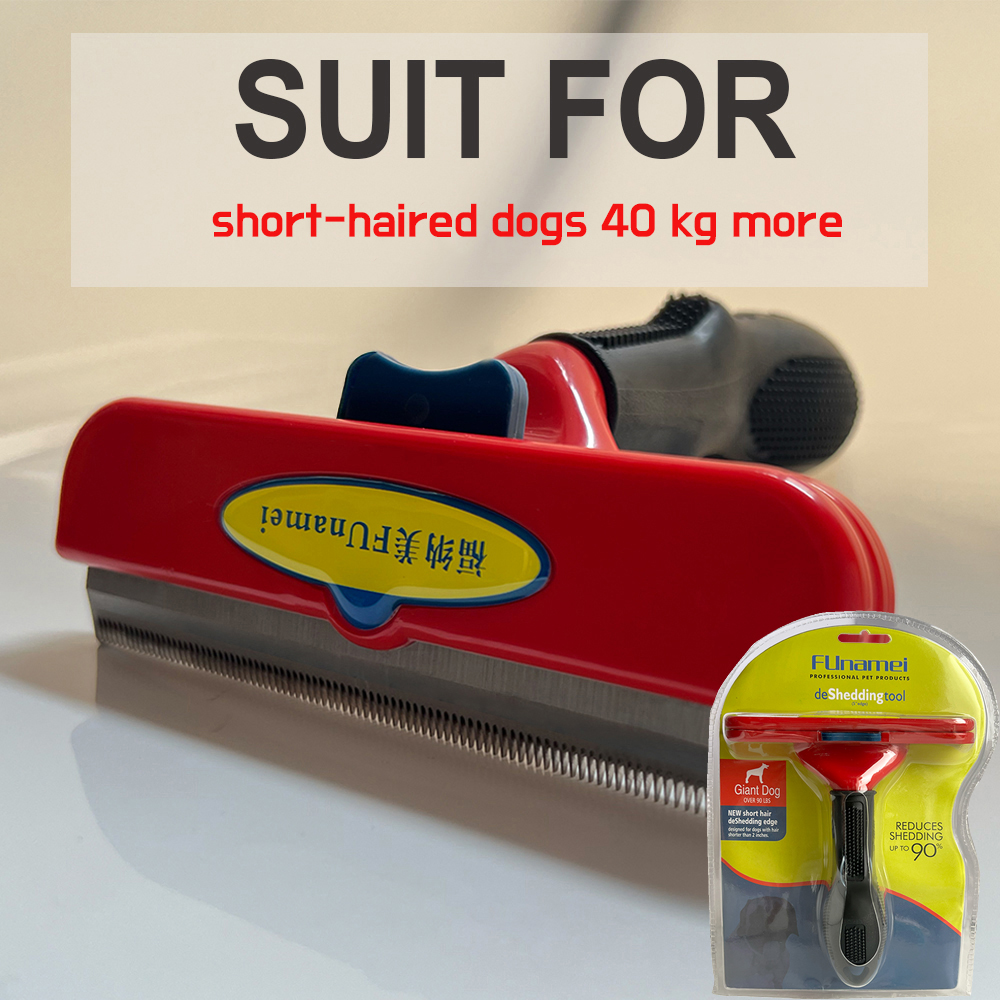 Lang haar kattenborstel Huisdieren Deshedding Tool voor honden Katten, korte kattenkam Hond ontharingsborstel Pet Grooming Bont Dematting Brush: GRIJS