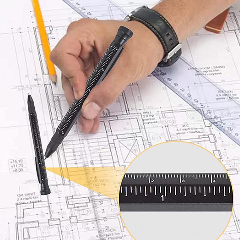 12 in 1 Multifunction Ballpoint Pen with Measure Ruler Emergency Flashlight Screwdriver Bottle Opener Function Unique