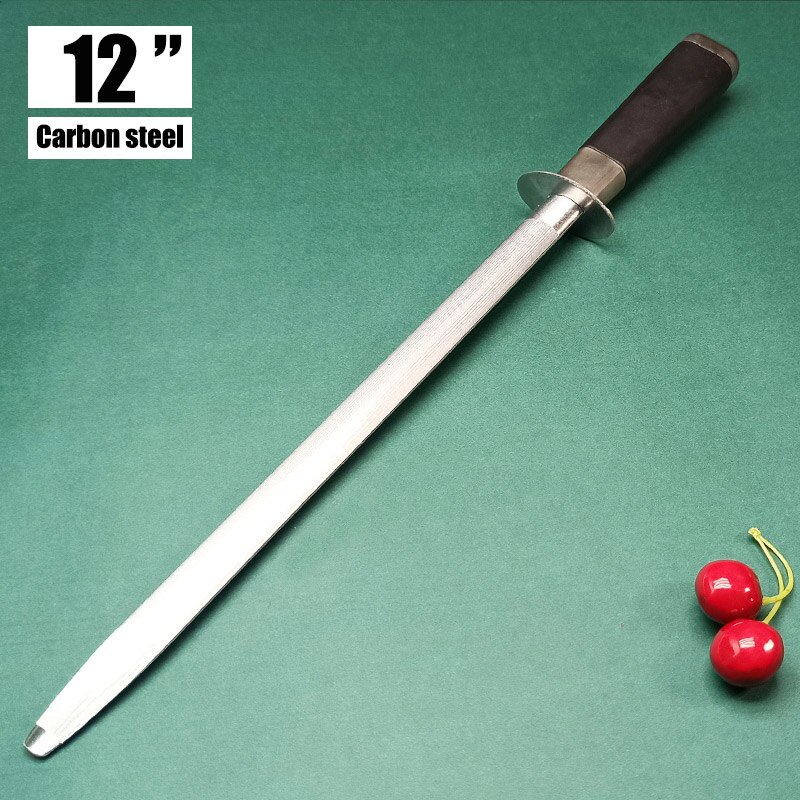 Diamond sharpening rod Tungsten steel carbon Knife kitchen Slaughterhouse butcher Ceramic Household honing steel knife sharpener: YUANHEI 12 inch