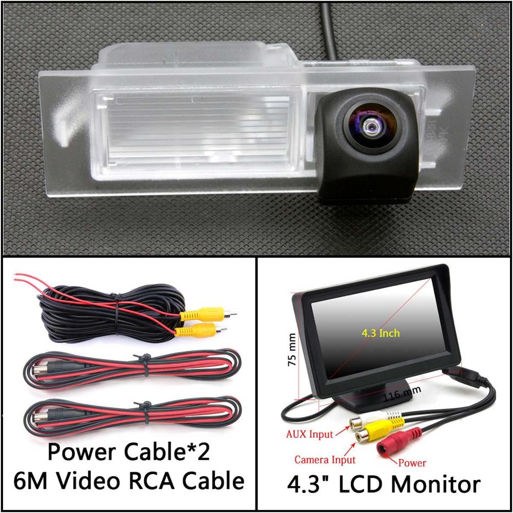 Cámara de visión trasera inversa HD de 175 grados para Fiat Tipo/Egea Monitor de aparcamiento visión nocturna impermeable: Cam Add 4.3 inch LCD