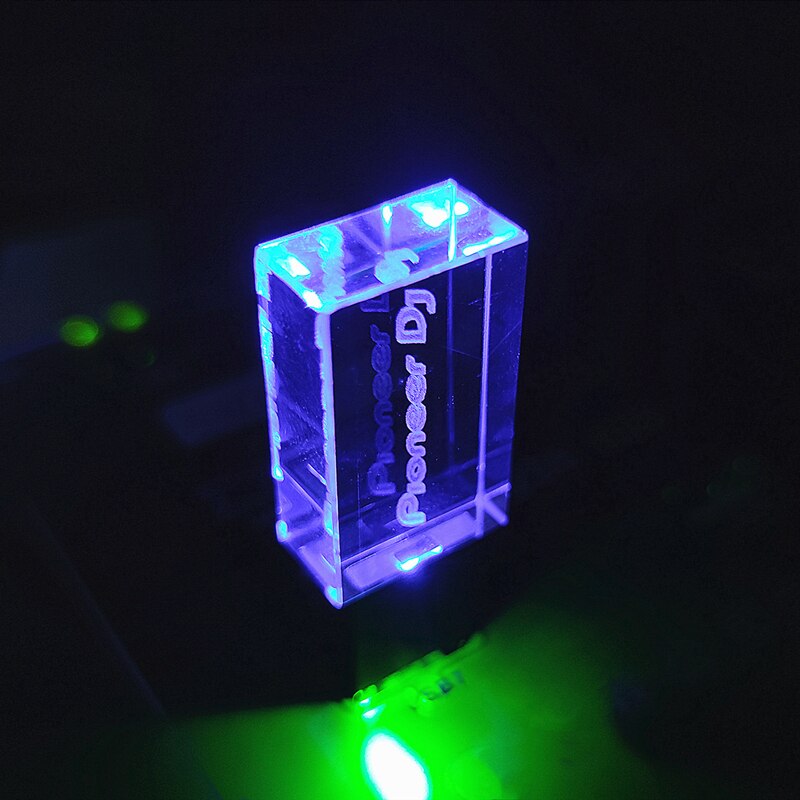 Brand Usb 3.0 High Speed Schrijven Lezen Kleurrijke Led Licht Dj Premium Led Pendrive Met Doos 16Gb 32gb 64Gb 128Gb: 3.0 64GB / Blue LED