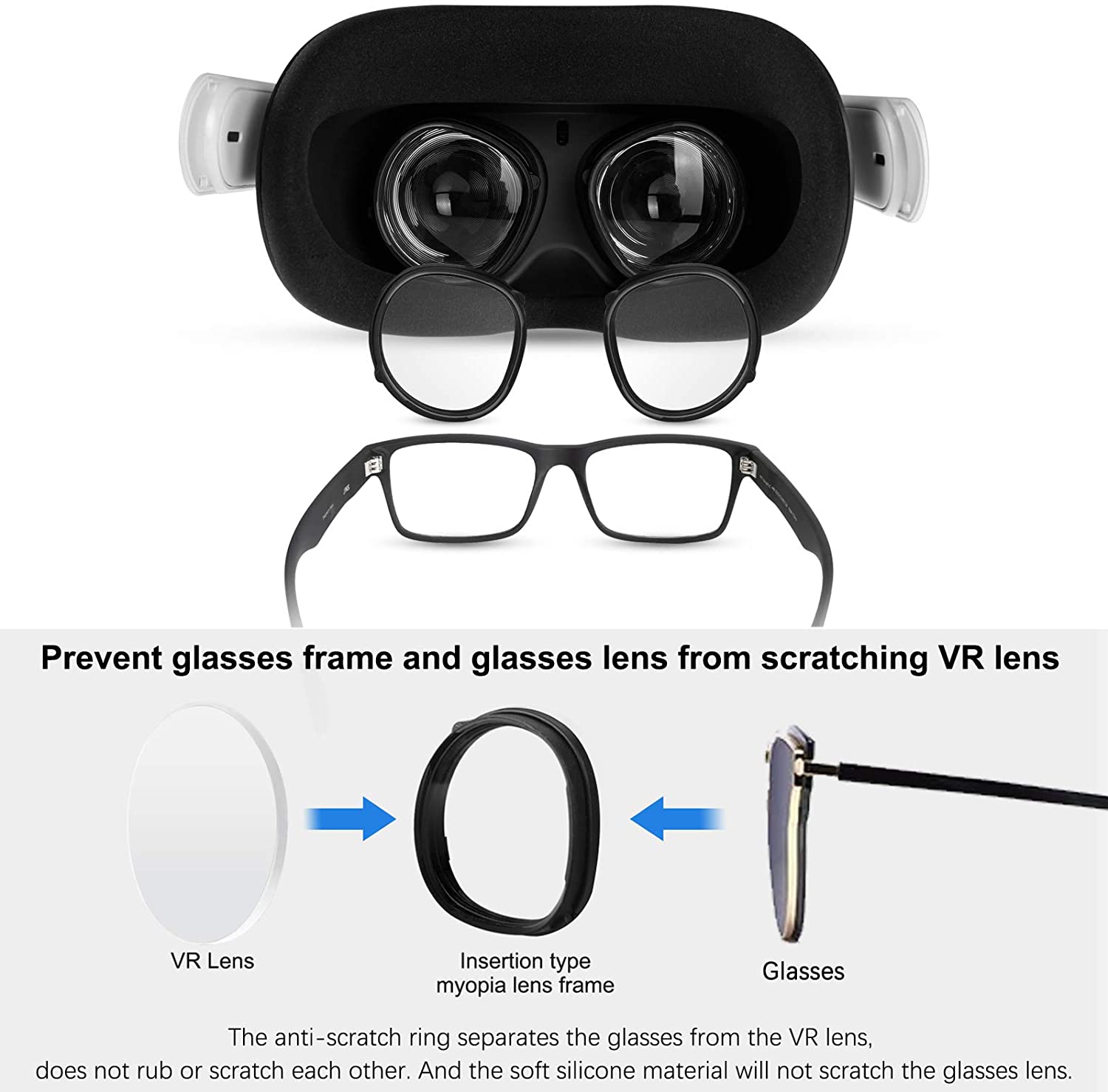 1 Paar Anti-Blauw Lenzenvloeistof Lens Voor Oculus Quest 2 Vr Accessoires Beschermende Glas Magnetische Glazen Lens Voor Quest2 oculus Rift S