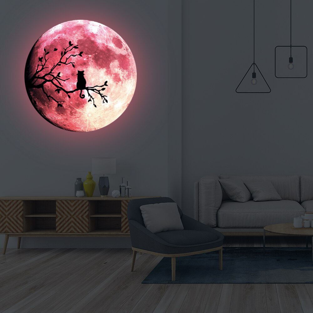 Lichtgevende maansterrencombinatie 3d muurstickers slaapkamer woonkamer huisdecoratie kinderkamer stickers glow in the dark stickers