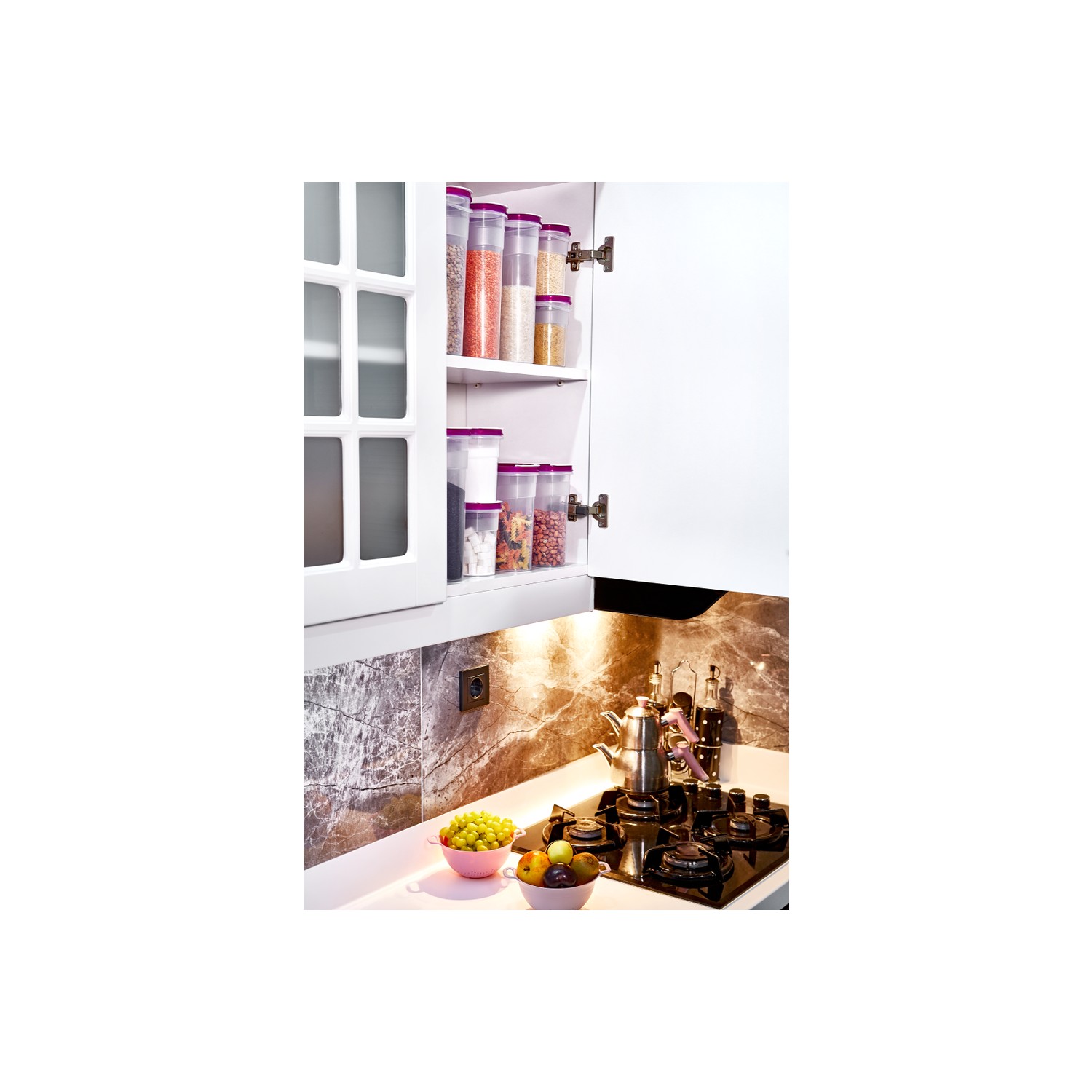 3 pc Storage Containers BPA Free Easy Lock Lids,for Kitchen Organization