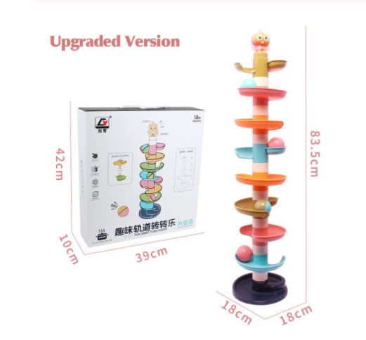 Marble Run Block Rotation Track Rolling Ball Funnel Slide Baby Glider Tower DIY Assemble Toy Boy Girl