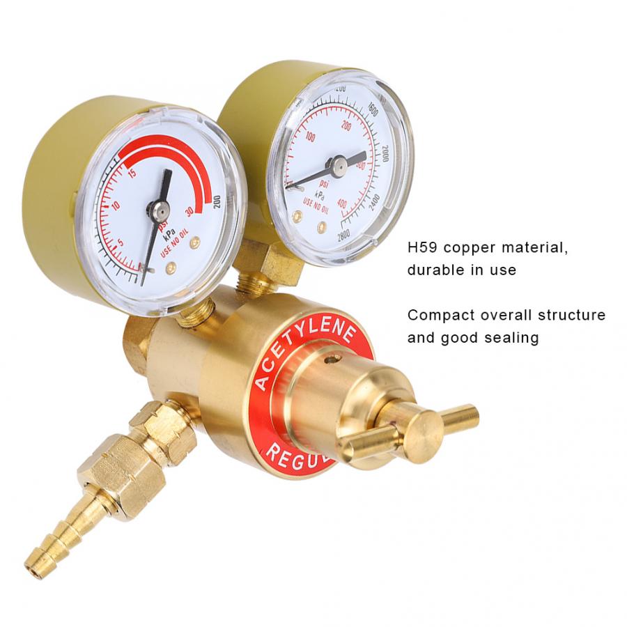GA200 Acetylene Regulator Gauge Female Thread for Commercial Industrial Use Regulator Gauge Pressure Reducer