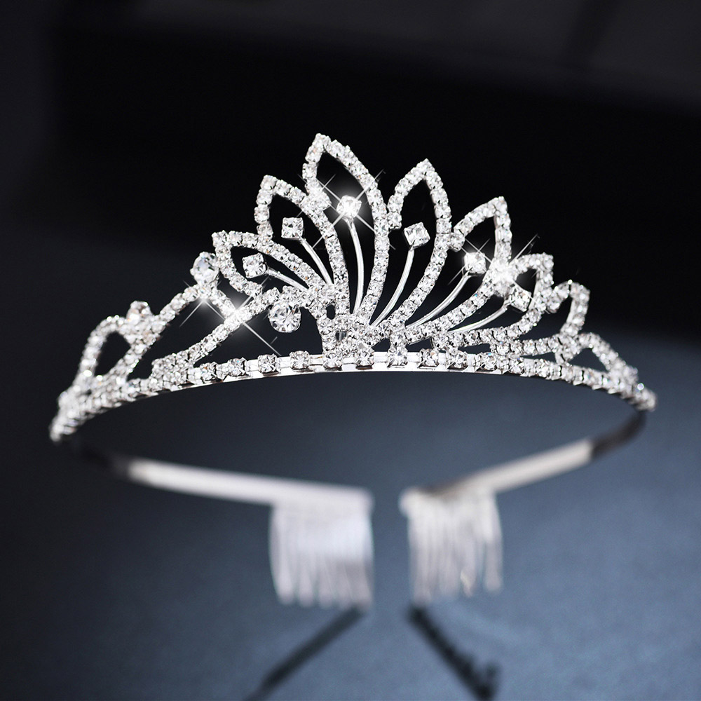 AINAMEISI Rhinestone tiary ślubne opaski do włosów akcesoria kryształowe korony dla kobiet dziewczynki kwiatowe ślubne peruki imprezowe biżuteria: 9