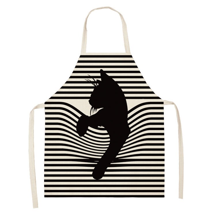 limpieza hogar delantal cocina mujer Delantal con Gato de dibujos animados para mujer y hombre, accesorios de cocina para hornear, delantal de cocina, delantal de café: 14 / 47x38cm kidsize