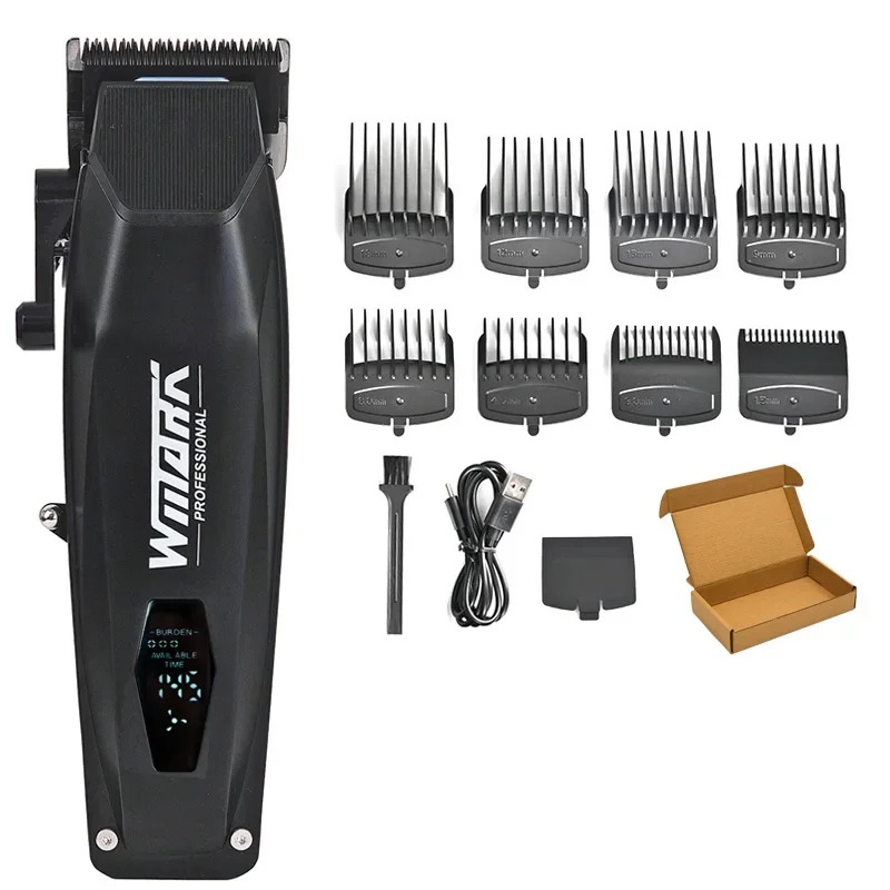 WMARK NG-125 cortapelos eléctrico 7500RPM Motor giratorio cabezal de aceite barbería recortadora para hombre hoja 5 ajustes: plum