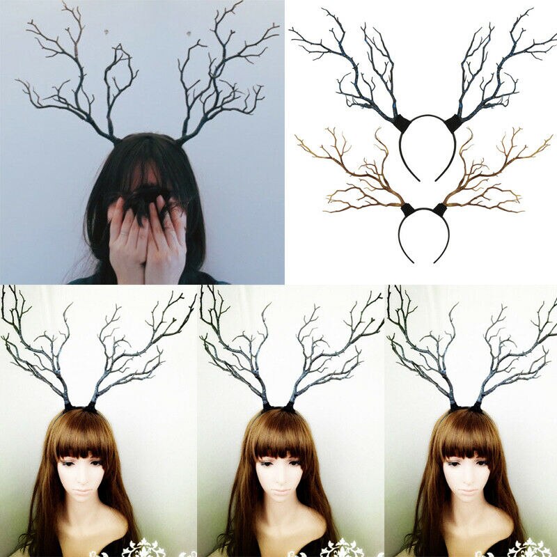 Coiffure en corne de cerf Vintage, Branches d&#39;arbre, bois, Costume fantaisie, fée fascinante, couvre-chef, Festival, accessoire pour cheveux