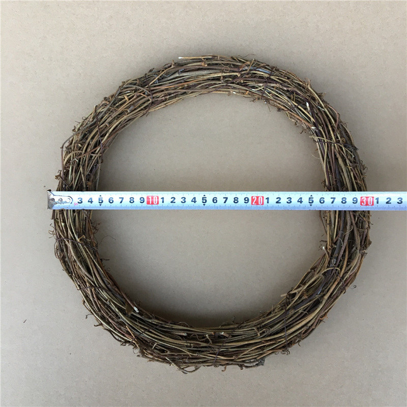1pc Weihnachten Dekoration 10-30cm Weihnachten Party Hochzeit Kränze Dekoration Girlande Material Rattan Kranz Bauernhaus: Round 30cm