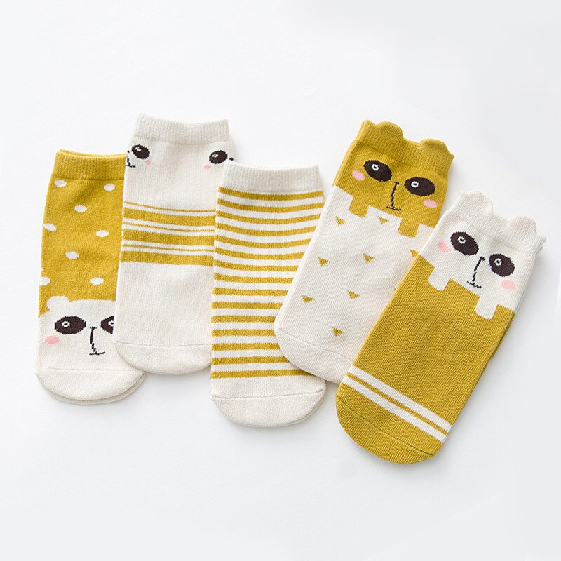 Happyflute 5 Paren/partij Unisex Mooie Leuke Cartoon Kids Baby Sokken Meisje Jongen Baby Peuter Sokken Baby Zachte Katoenen Sokken 0-12 Y