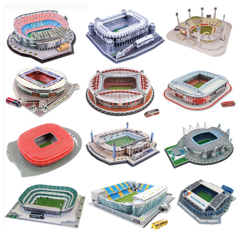 Puzzle classico fai da te Puzzle 3D stadio di calcio mondiale parco giochi di calcio europeo assemblato modello di edificio Puzzle giocattoli per bambini
