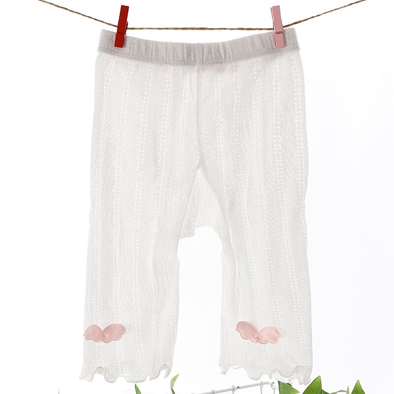 Småbarn flickor volang ving bomullsbyxor barn sommar nyfödd spädbarn mesh tunna leggings barn prinsessbyxor babytillbehör: Vingar vita / Xl (6-7 år gammal)
