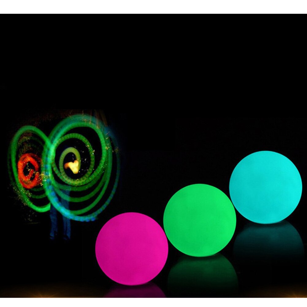 Bola luminiscente de lanzamiento, luz multicolor, malabares, bolas lanzadas, accesorios de baile