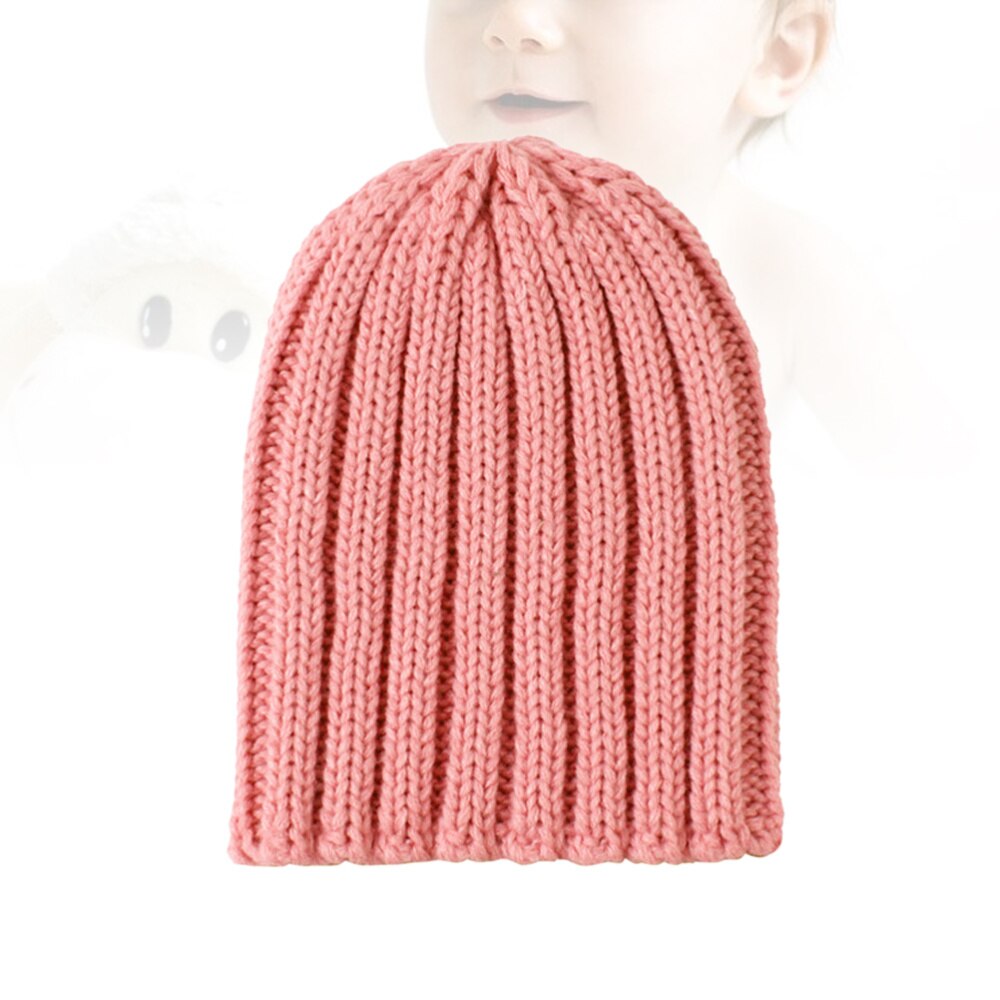 Warm Hoofdtooi Winter Gebreide Muts Haak Beanie Cap Acryl Fiber Hoed Voor Baby Kinderen (Wit): Pink