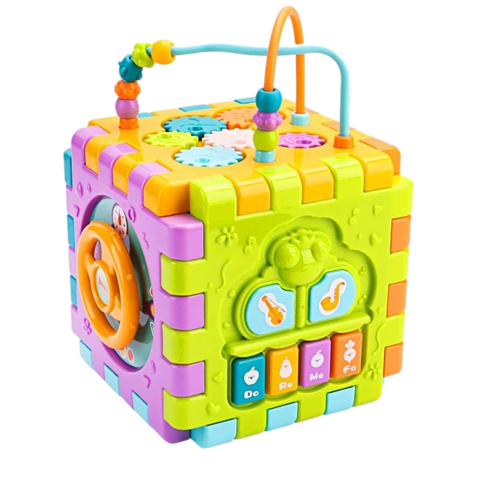 6 In 1 Multifunctionele Leren Cubes Muziek Speelgoed Cubes Baby Speelgoed Kinderen Bouwsteen Speelgoed Игрушки Для Детей: Default Title