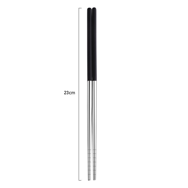 1Pair Japanese Korean Style Chinese Chopsticks Sushi Sticks Noodles Rolls Food Home Tableware Kitchen Tool Portable Reusable: Black Sliver