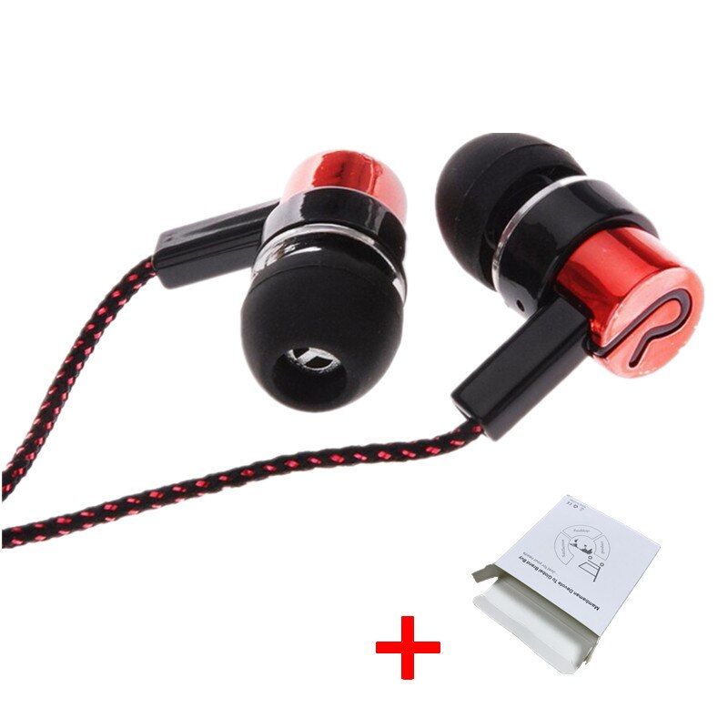 3.5mm in-ear earphones bass LR sport earphone headset stereo for Iphone 6 6s 7 ipad mini mp4 samsung xiaomi huawei: red With m Box