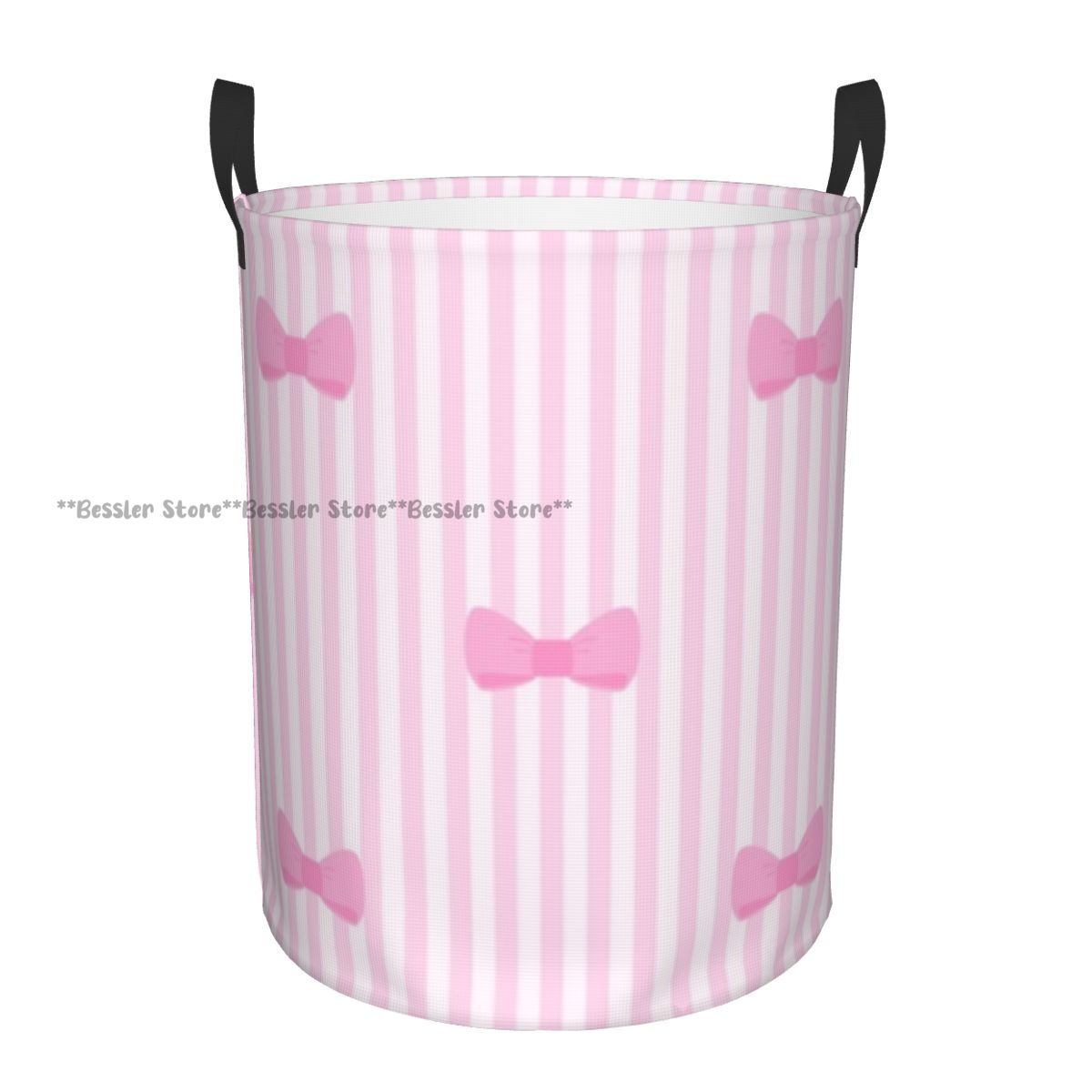 Bonito tons rosa com arcos cesta de lavanderia dobrável roupas sujas brinquedos balde armazenamento doméstico: M / Verde claro