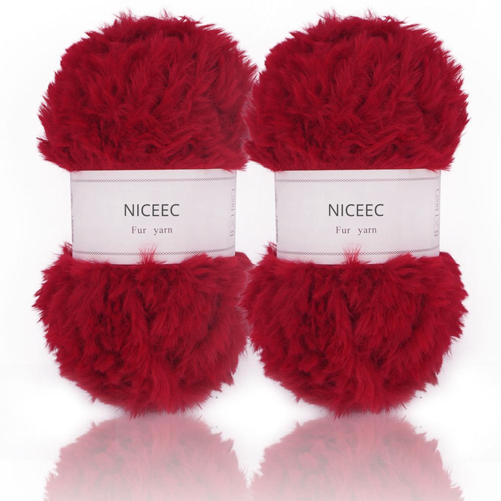 Niceec 2 Strengen Super Soft Bont Garen Chunky Pluizige Faux Fur Garen Wimper Garen Voor Haak Knit-Totale Lengte 2 × 32 M (2 × 35yds,50G × 2): 21