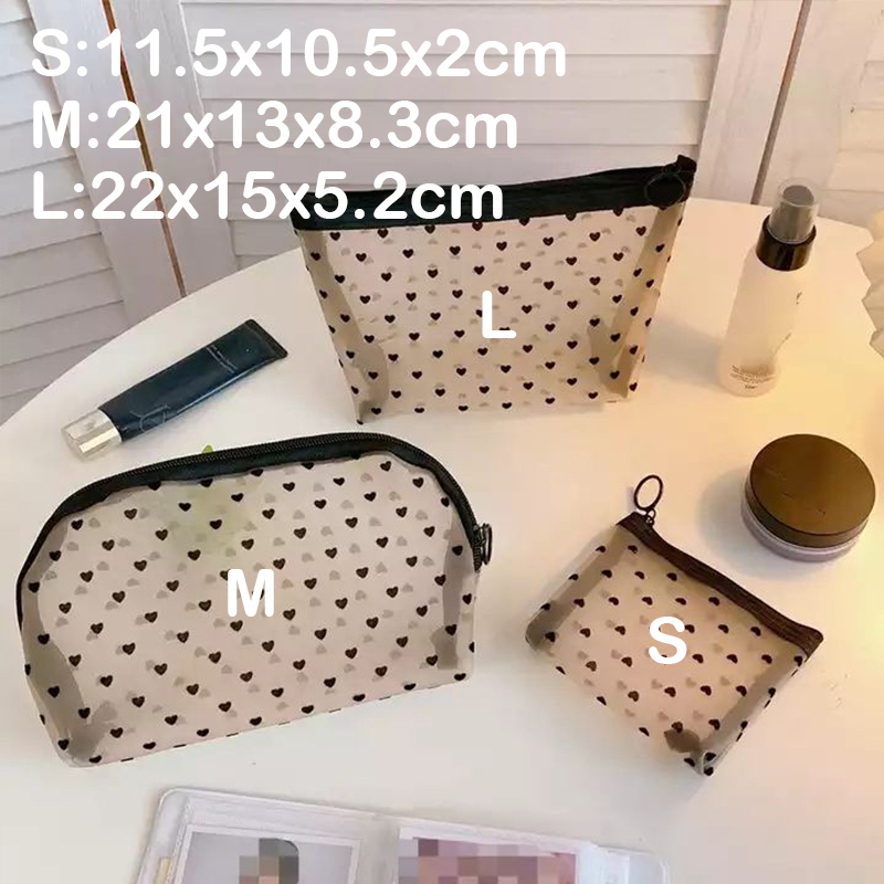 Makeup Bags Women Transparent Mesh Balck Cosmetics Case Cosmetic Brushes Tools Storage Bag Travel Toiletry Organizer Pouch