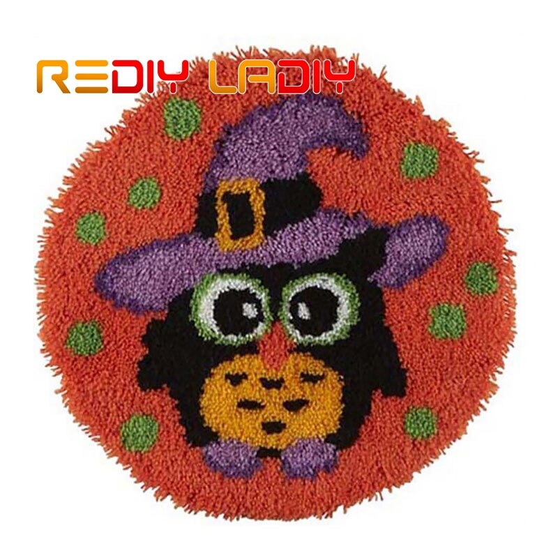 Latch Hook Rug Kits Crocheting Carpet Rug Christmas Wreath Acrylic Yarn Printed Canvas Cushion Mat Crochet Wall Tapestry Crafts: ZD333