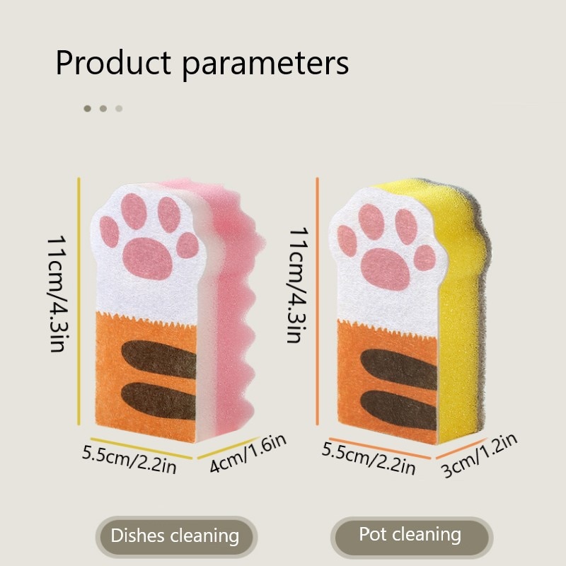 Kat Klauw Spons Gum Keuken Stof Doekjes Huis Schoon Accessoires Microfiber Dish Cleaning Melamine Spons Glazenwasser
